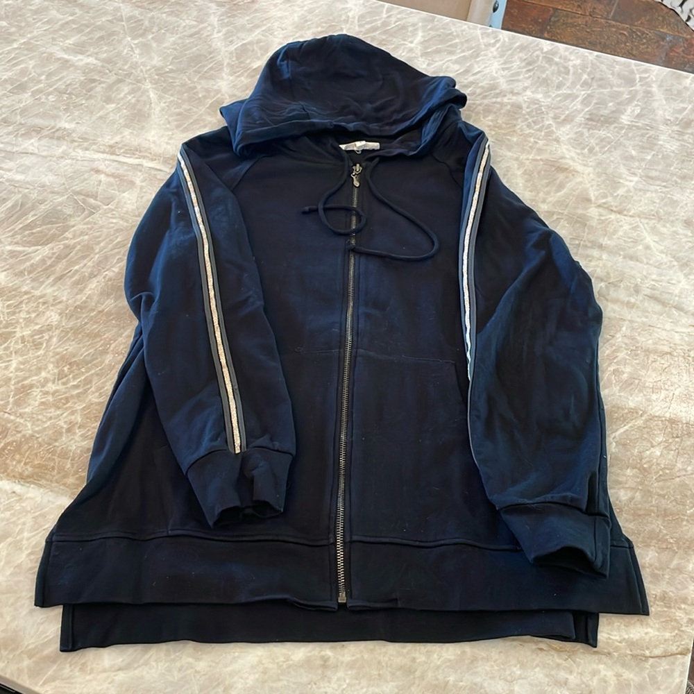 Johnny Was long, zip front hoodie.